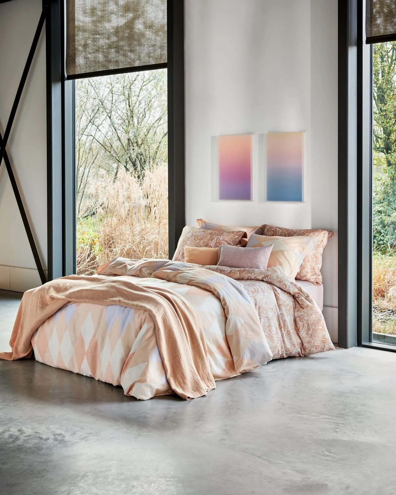 Outlet Bath & Living Vandyck Duvet cover HAPPY FEVER Apricot Blush 200x220 cm (satin cotton)