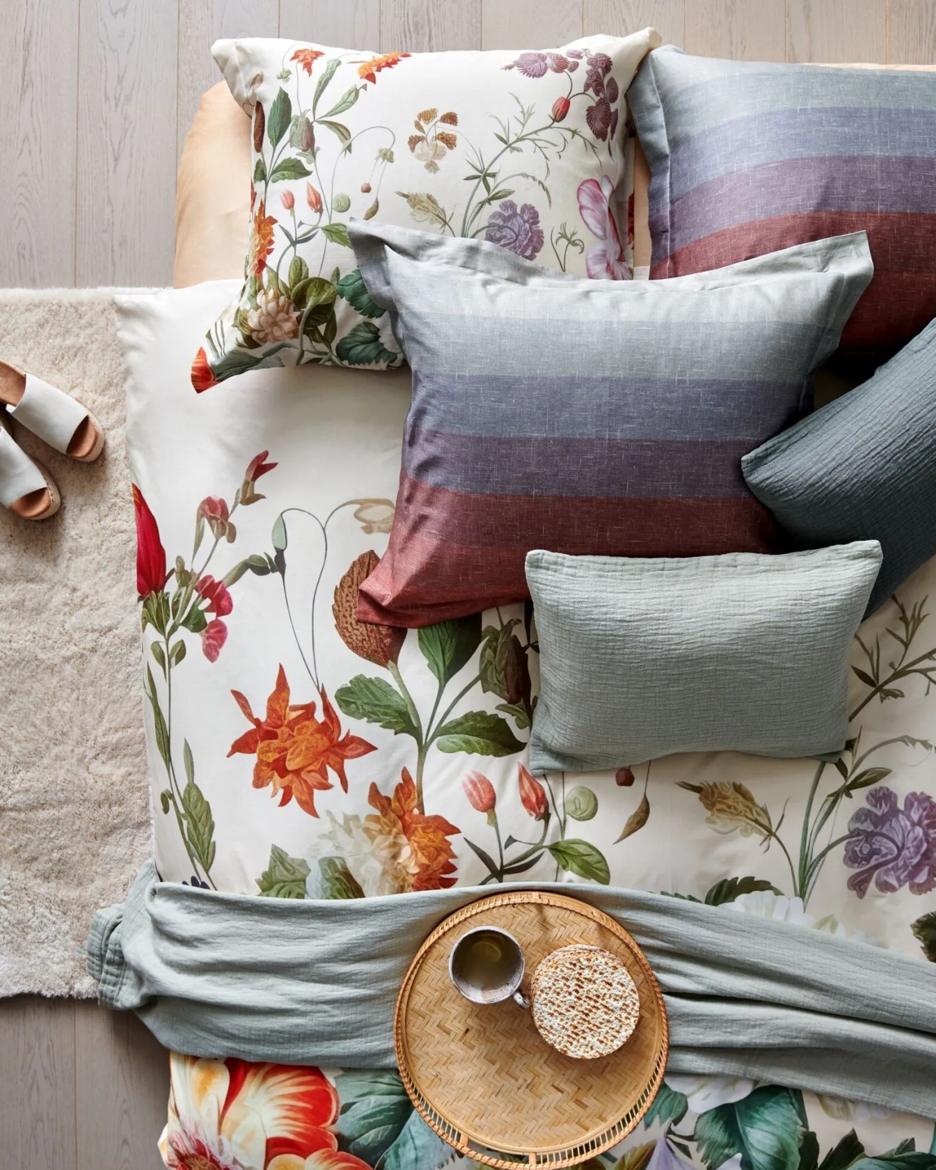 Store Bath & Living Vandyck Duvet cover HOLIDAY Cream Tan 240x220 cm (satin cotton)