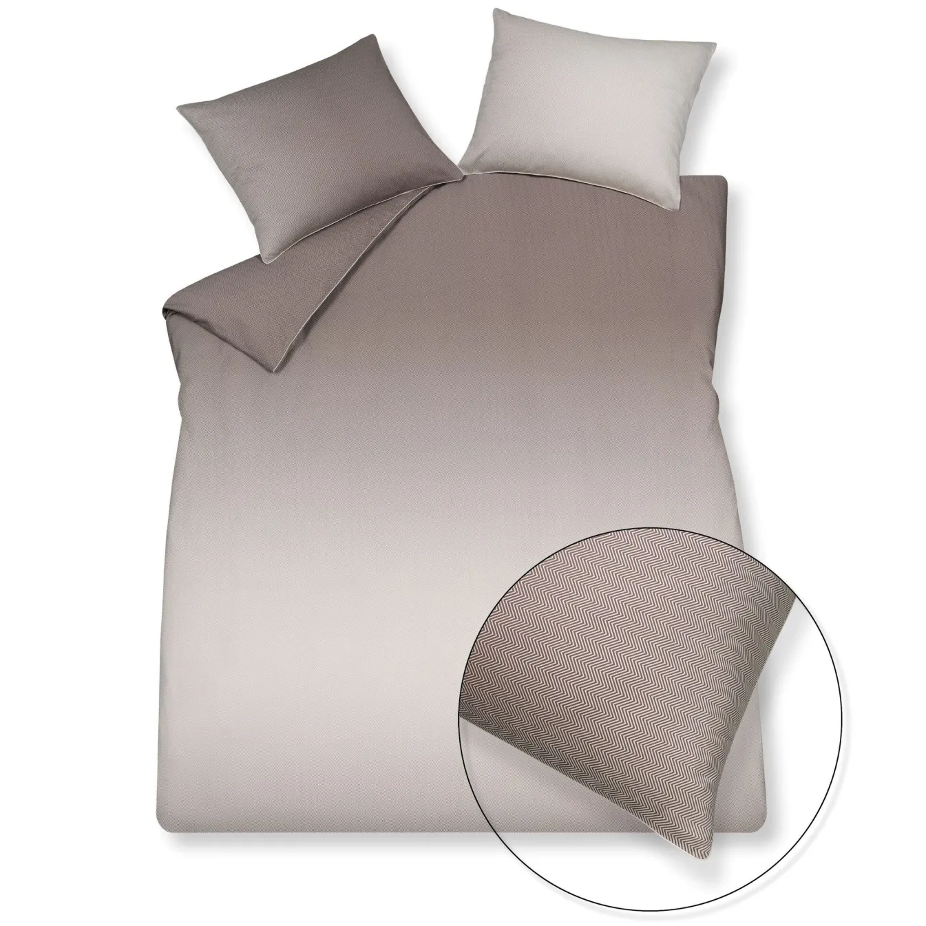 Online Bath & Living Vandyck Duvet cover HOME Milano 240x220 cm, color Taupe (satin cotton)