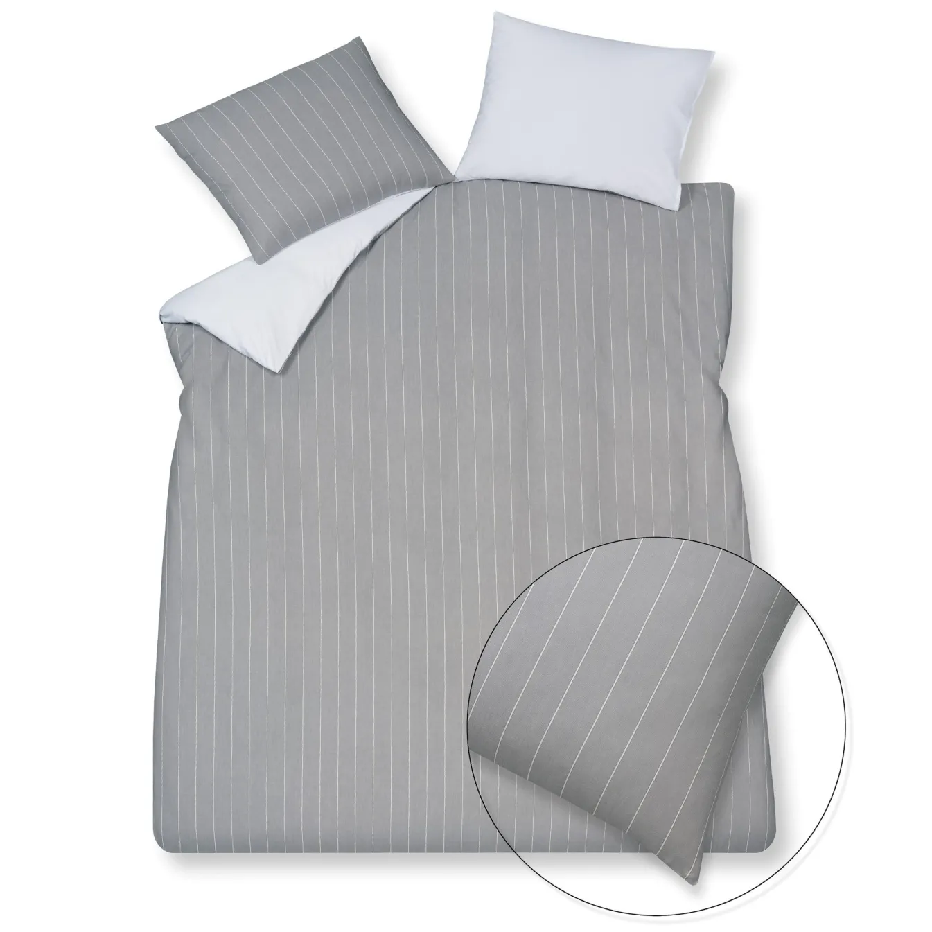 Online Bath & Living Vandyck Duvet cover HOME Puglia Gray 200x220 cm (percale cotton)