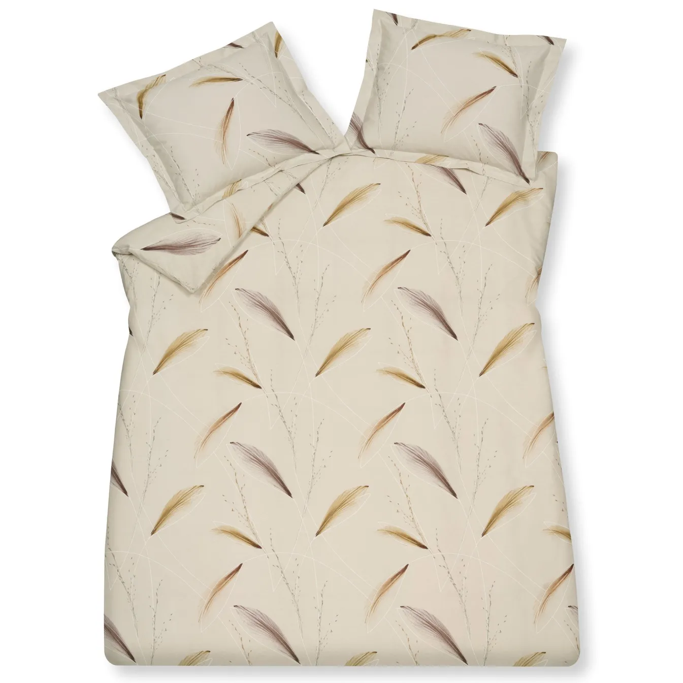Shop Bath & Living Vandyck Duvet cover LIGHT FEATHER Cream tan 200x220 cm (cotton) CLBB22214
