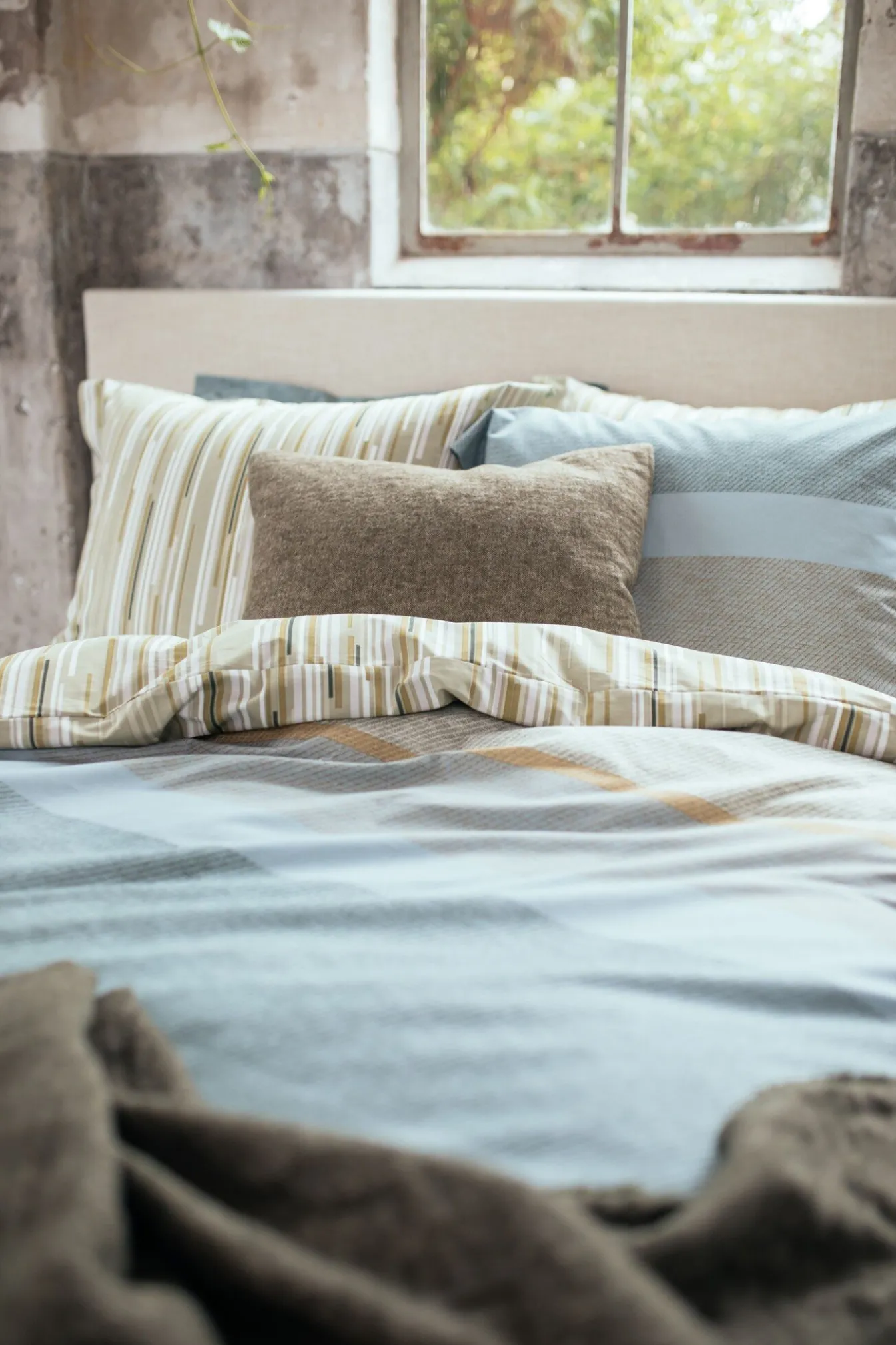 Best Bath & Living Vandyck Duvet cover MORNING MATCHA smoke green 240x220 cm (cotton)