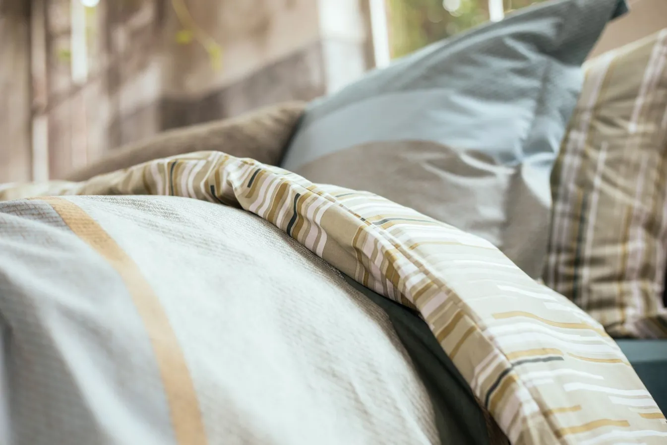 Discount Bath & Living Vandyck Duvet cover MORNING MATCHA smoke green 140x220 cm (cotton)