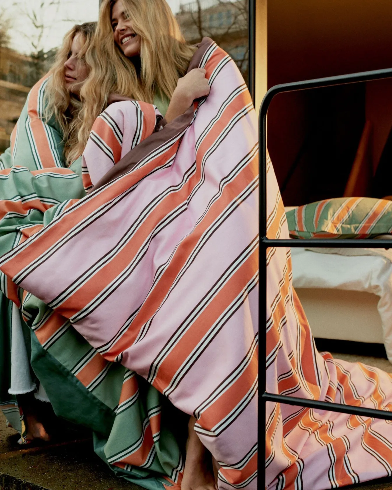 Store Bath & Living Vandyck Duvet cover PREPPY STRIPE Pink 140x220 cm (satin cotton)