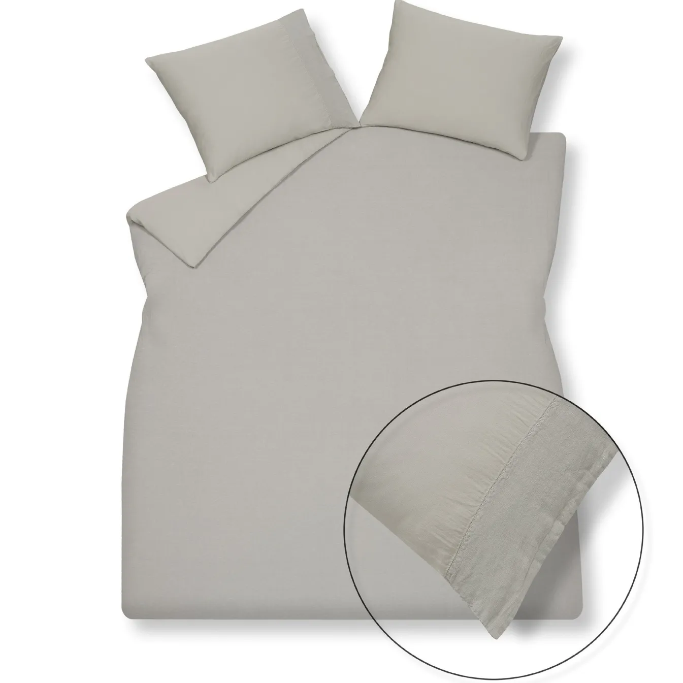 Store Bath & Living Vandyck Duvet cover PURE 07 Cool Gray 140x220 cm (linen / satin cotton) PRSA17207