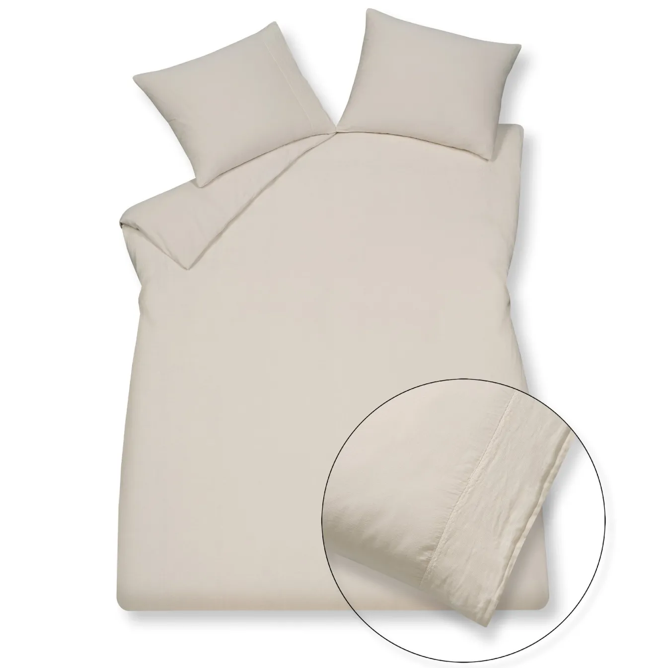 Sale Bath & Living Vandyck Duvet cover PURE 07 Cream Tan 240x220 cm (linen / satin cotton) PRSA17207
