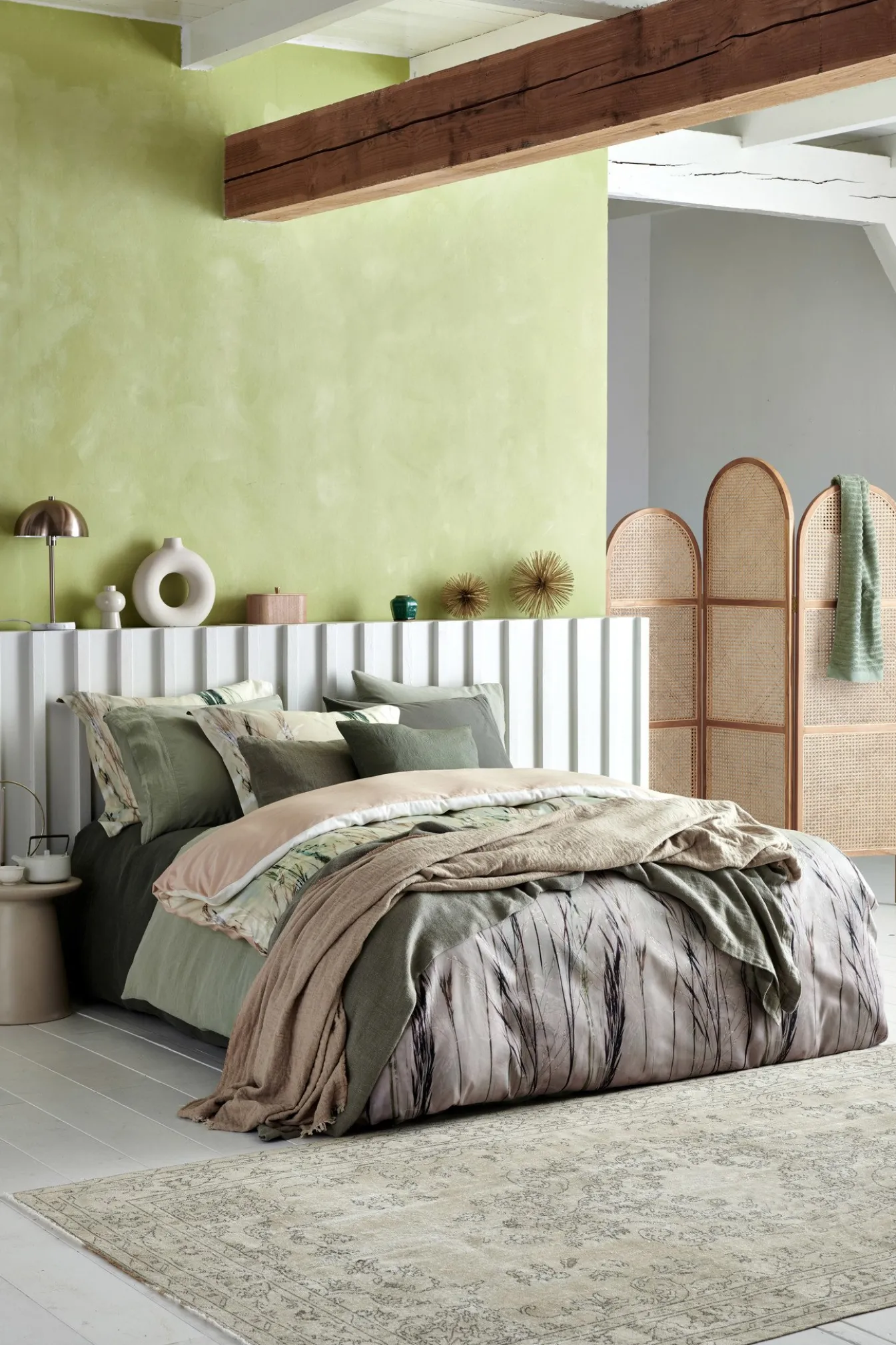 Cheap Bath & Living Vandyck Duvet cover PURE 07 Light Olive 240x220 cm (linen / satin cotton) PRSA17207