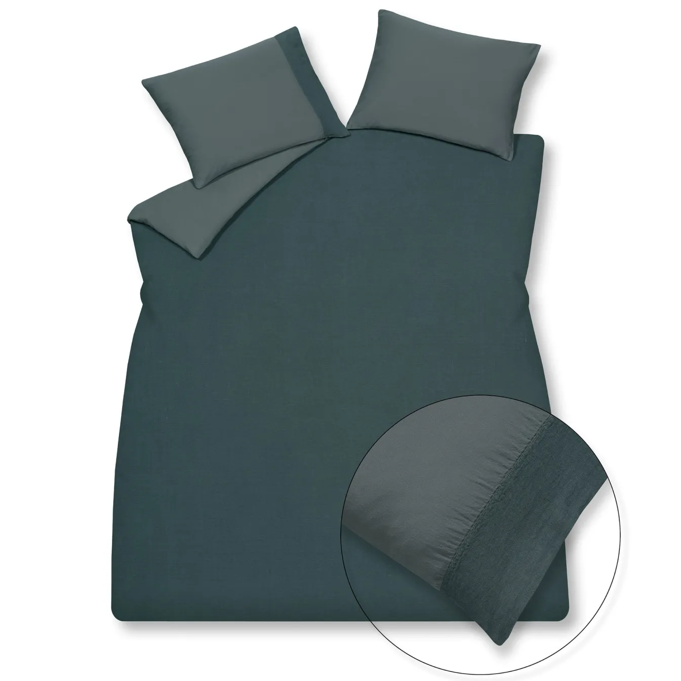 Outlet Bath & Living Vandyck Duvet cover PURE 07 Oceanview 140x220 cm (linen / satin cotton) PRSA17207