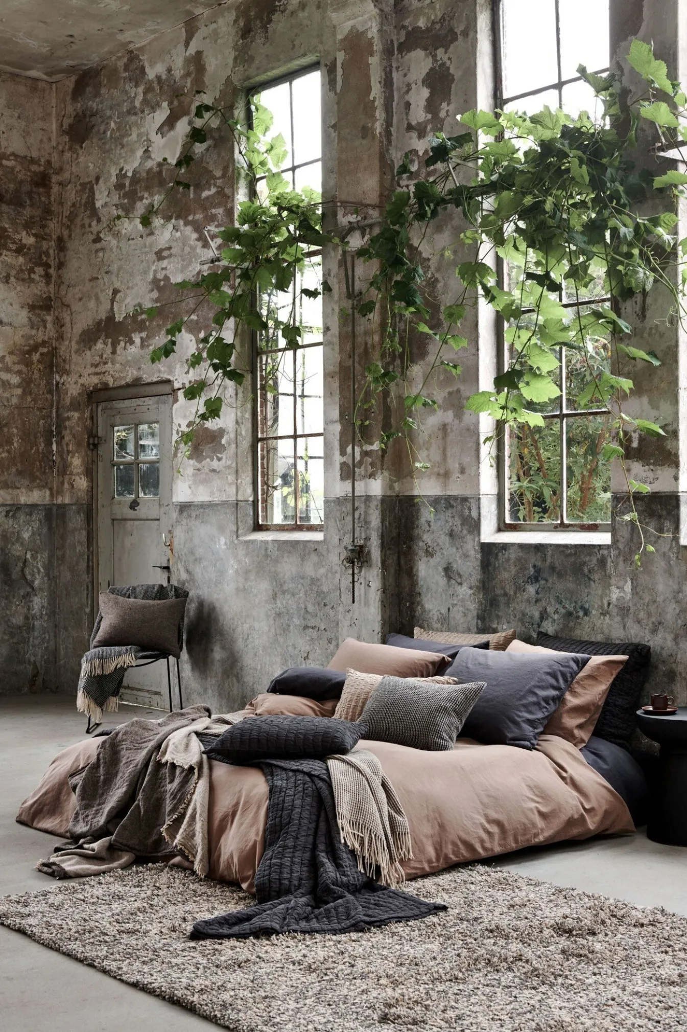 Clearance Bath & Living Vandyck Duvet cover PURE 66 Off Black 140x220 cm (hemp / cotton)
