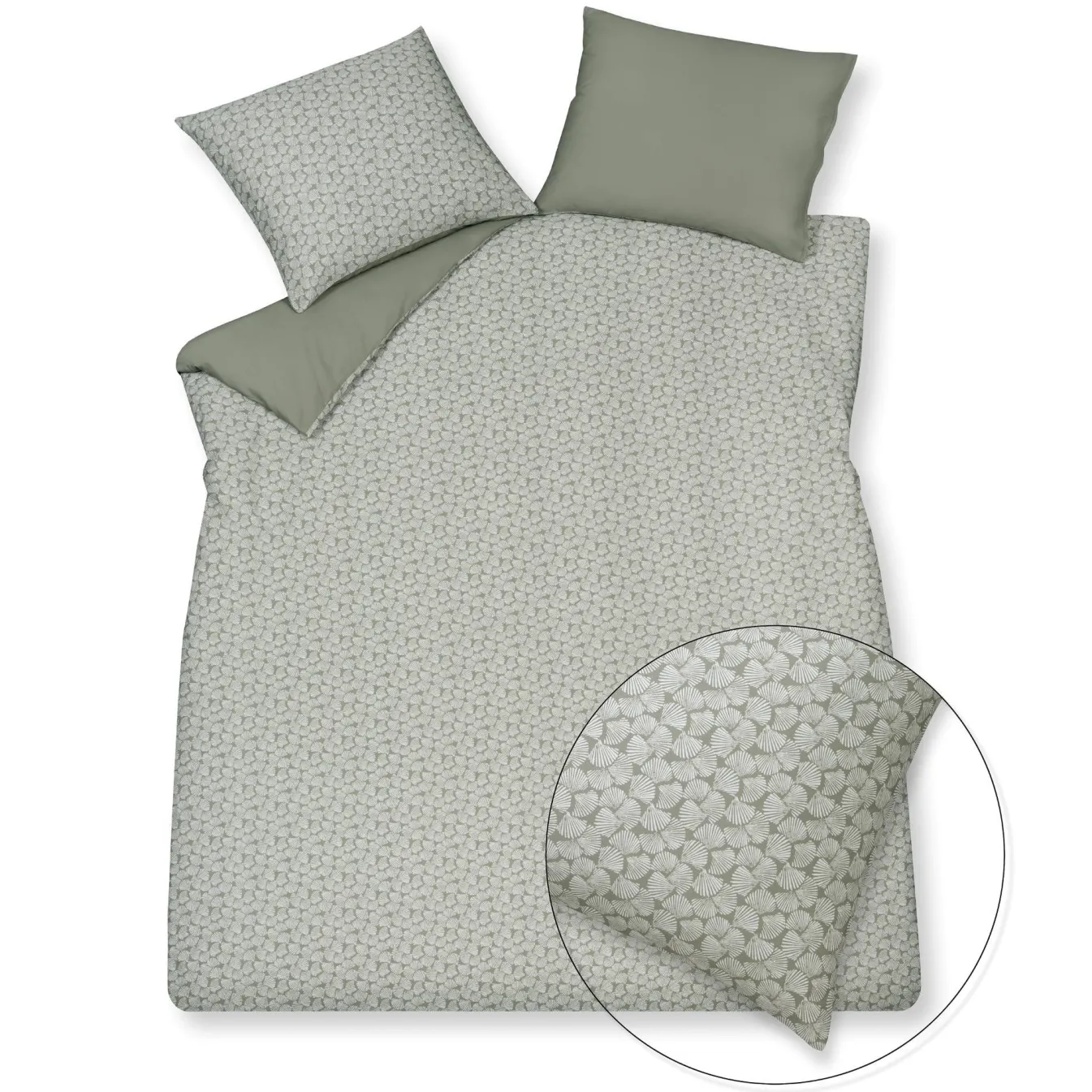Online Bath & Living Vandyck Duvet cover PURE 79 Smoke Green 140x220 cm (satin cotton)