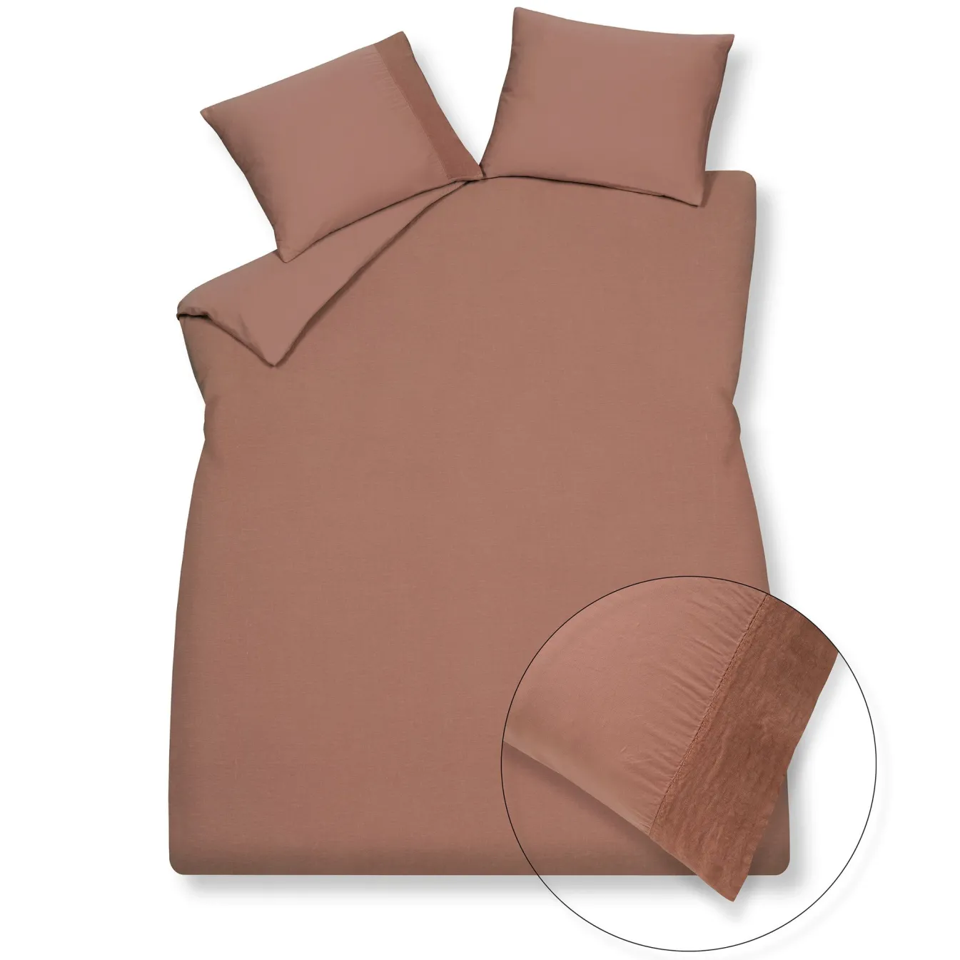 Sale Bath & Living Vandyck Duvet cover PURE 07 Toffee 140x220 cm (linen / satin cotton) PRSA17207