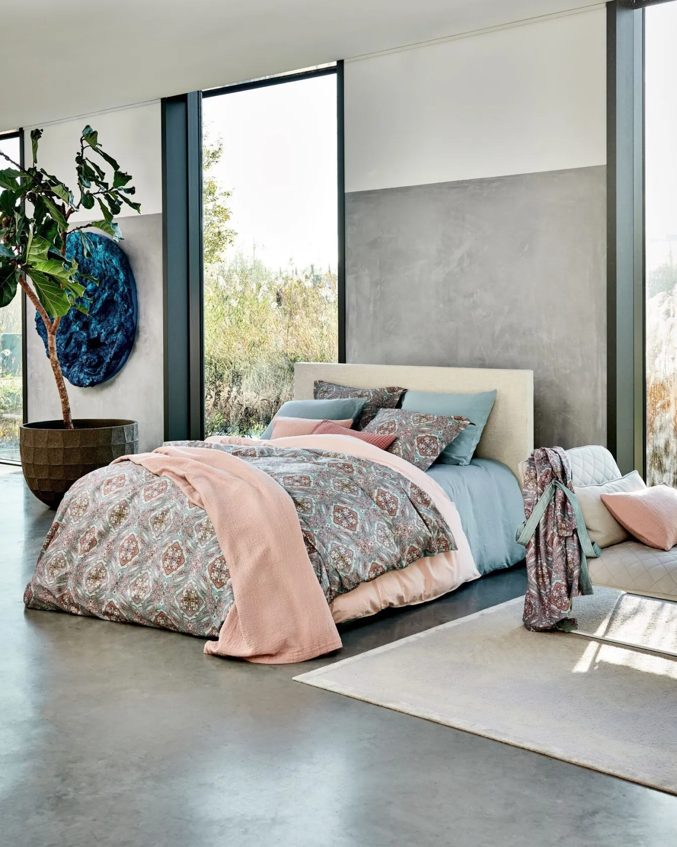 Cheap Bath & Living Vandyck Duvet cover PURITY 79 Pearl Blue 240x220 cm (linen / cotton) PUCO16179