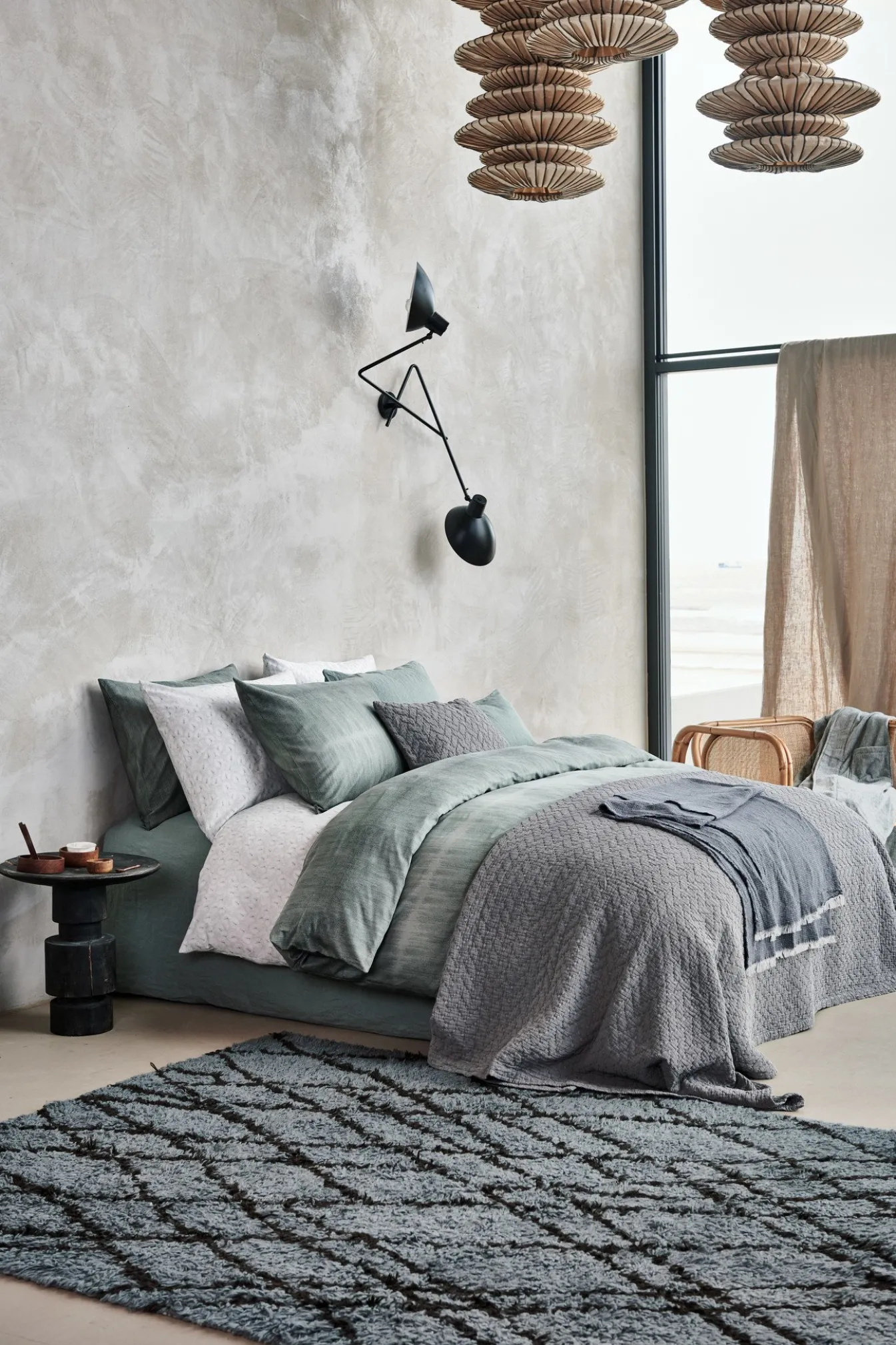 New Bath & Living Vandyck Duvet cover PURITY 79 Smoke Green 140x220 cm (linen / cotton) PUCO16179