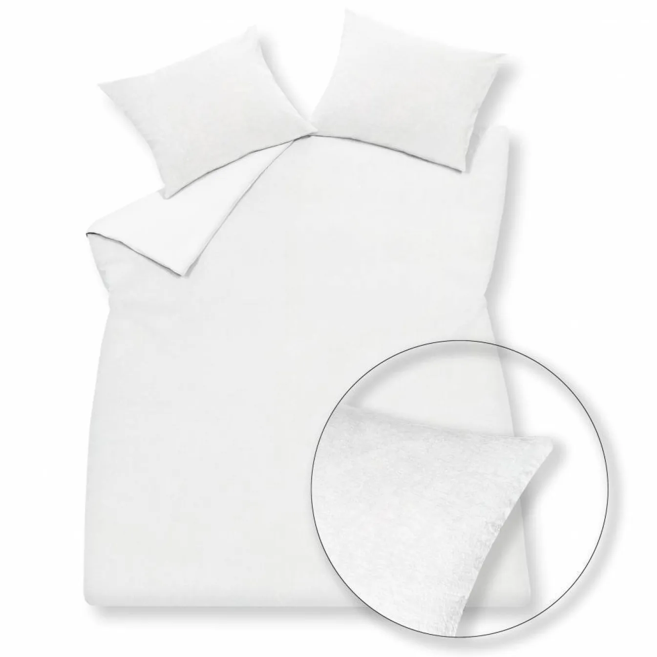 Clearance Bath & Living Vandyck Duvet cover PURITY 79 White 200 x 200/220 cm (linen) PUCO16179