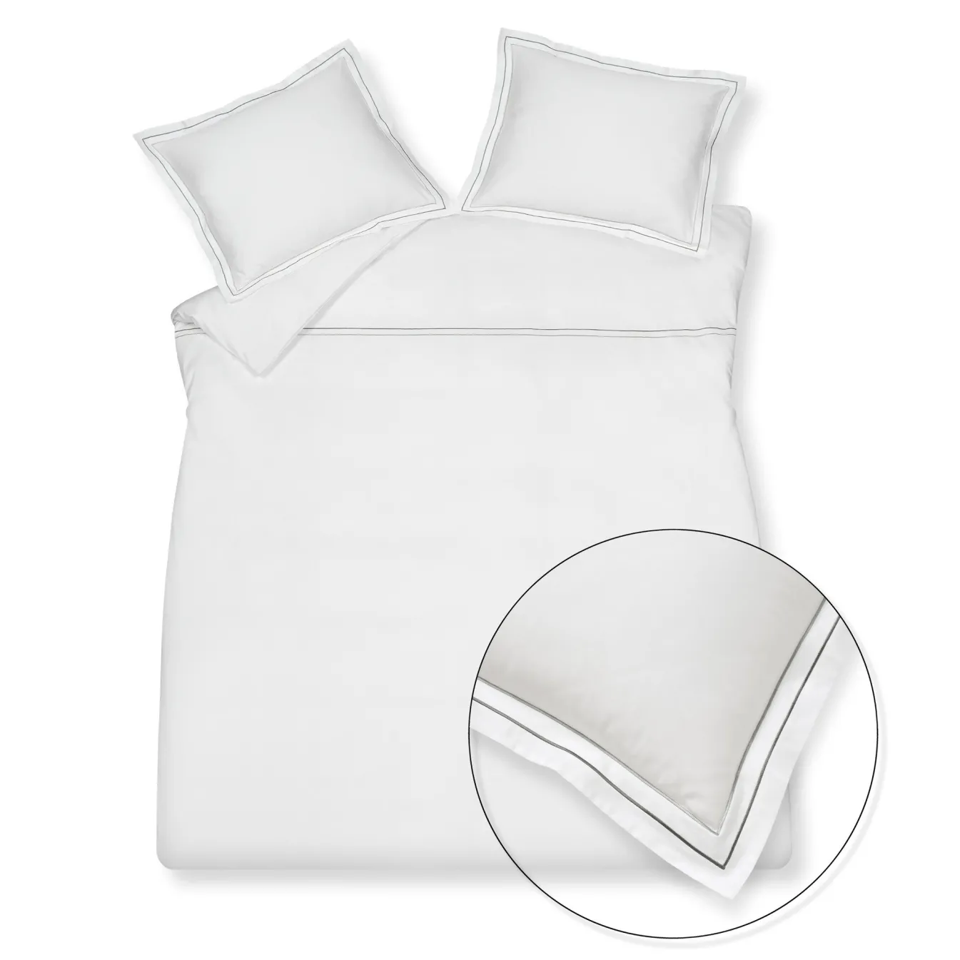 Store Bath & Living Vandyck Duvet cover PURITY Naples 140x220 cm, color Off Black (satin cotton)