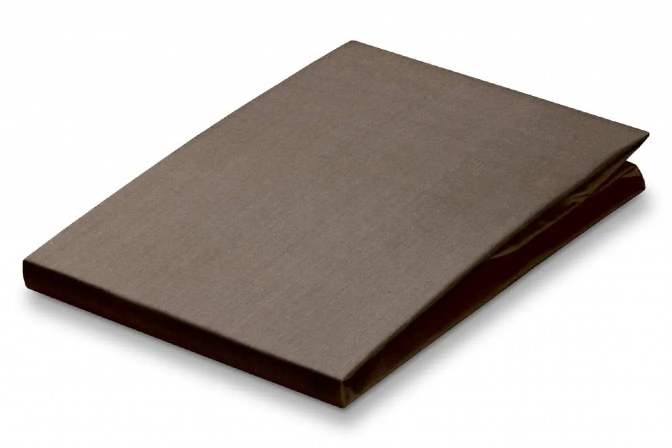 Sale Bath & Living Vandyck Fitted sheet Taupe-017, brown (percal cotton) CCF101