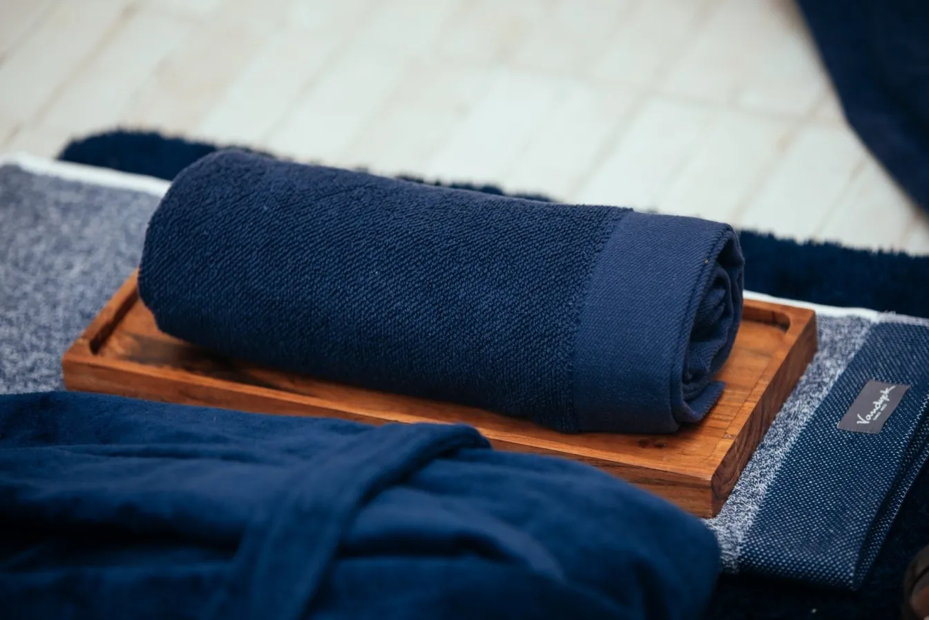 Fashion Bath & Living Vandyck Guest towel HOME collection Uni Blue Ink (BAKC13202) set/6 pieces BlueInk-199