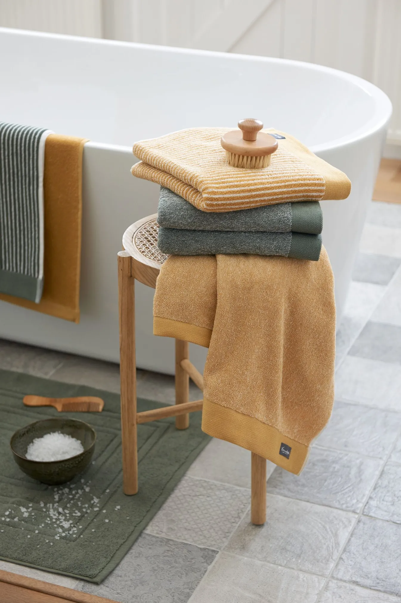 Sale Bath & Living Vandyck Guest towel HOME collection Uni Olive (BAKC13202) set/6 pieces Olive-113