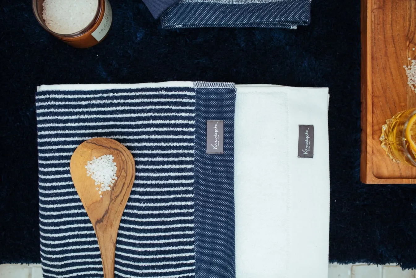 Best Sale Bath & Living Vandyck Guest towel HOME Petit Ligne Blue Ink (BAKC15101) set/6 pieces BlueInk-199