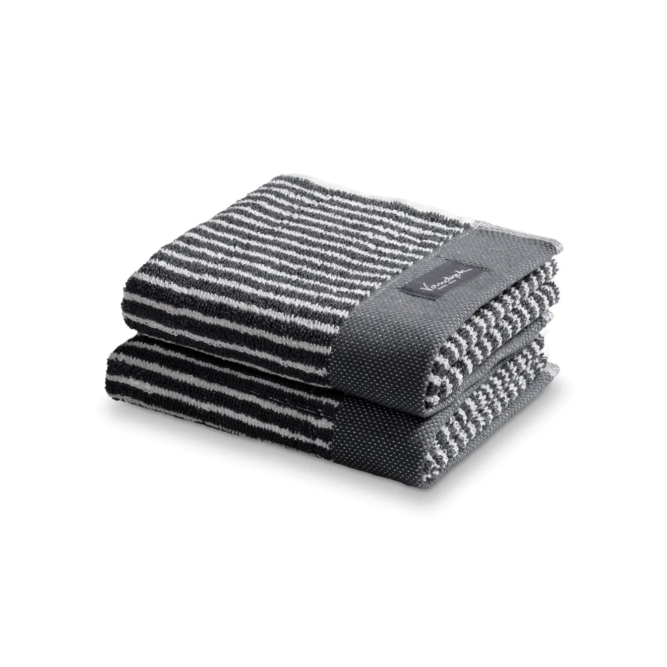 Online Bath & Living Vandyck Guest towel HOME Petit Ligne Off Black (BAKC15101) set/6 pieces OffBlack-198