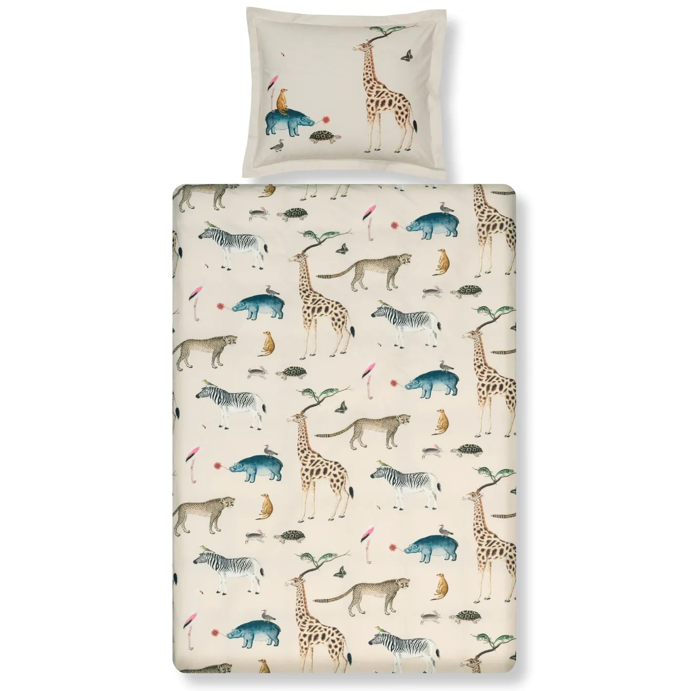 Best Bath & Living Vandyck Kids duvet cover WILD ANIMALS Cream tan 140x220 cm (KIBB23101)