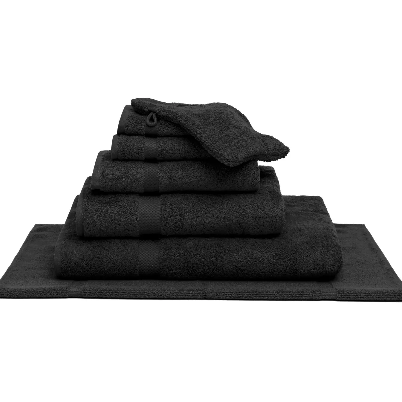 New Bath & Living Vandyck Package deal 31: 2x bath towel + 2x washcloth RANGER Off Black