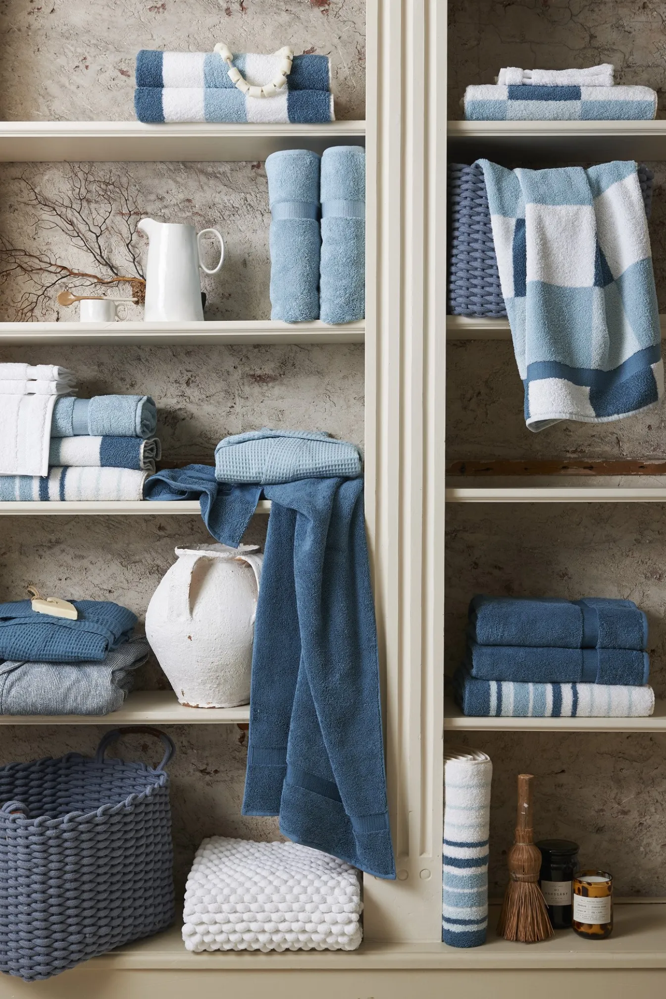 Outlet Bath & Living Vandyck Package deal 52: 3x bath towel ONTARIO Storm Blue