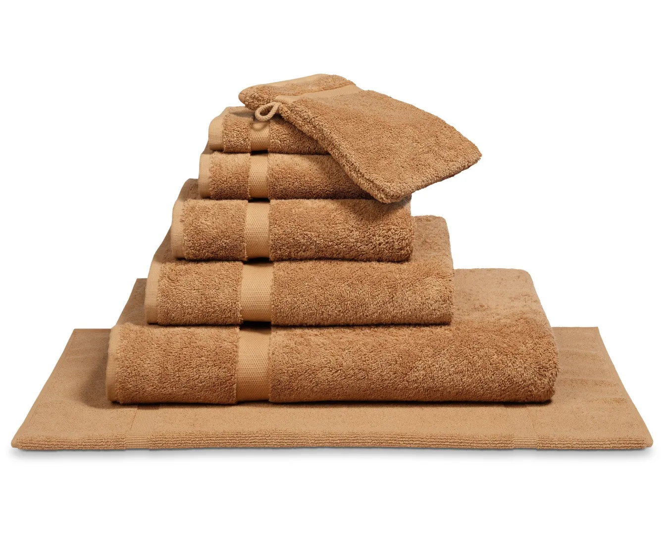 Hot Bath & Living Vandyck Package deal 32: 1x guest towel + 1x hotel mat RANGER Light Cognac