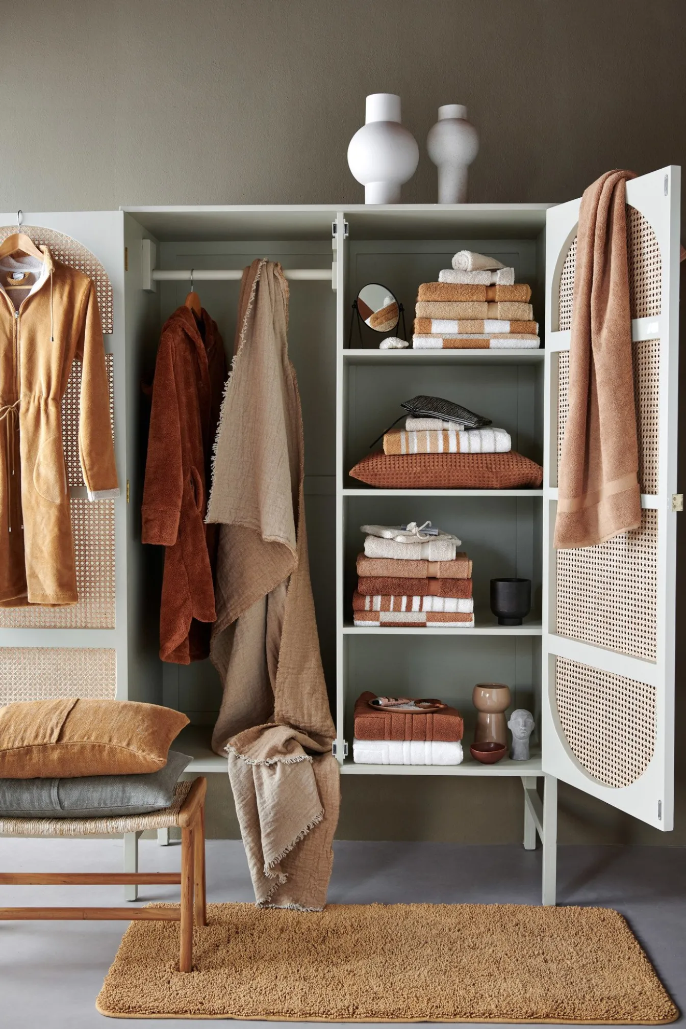 Hot Bath & Living Vandyck Package deal 32: 1x guest towel + 1x hotel mat RANGER Light Cognac
