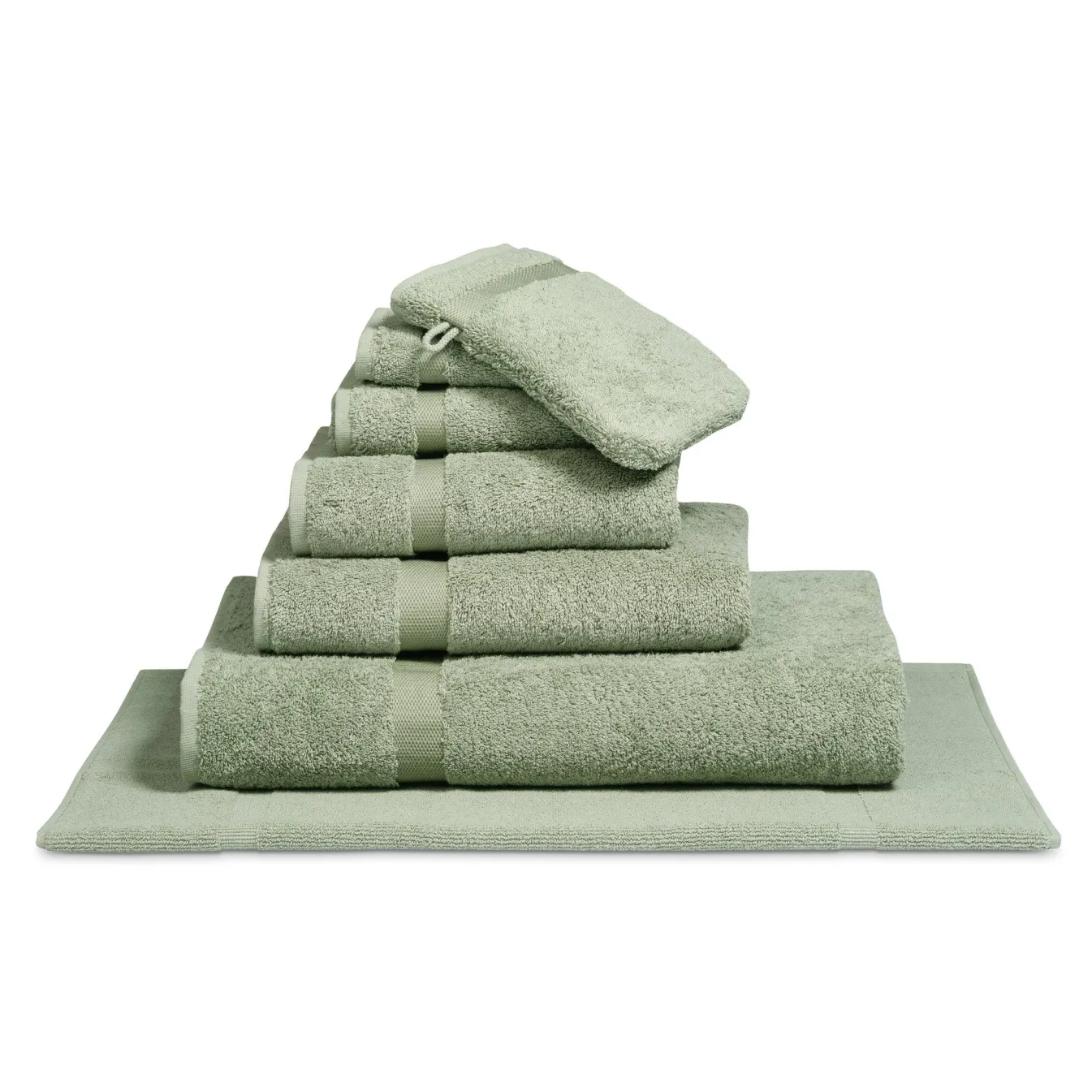Store Bath & Living Vandyck Package deal 42: 6x guest towel + 1x towel RANGER Smoke Green