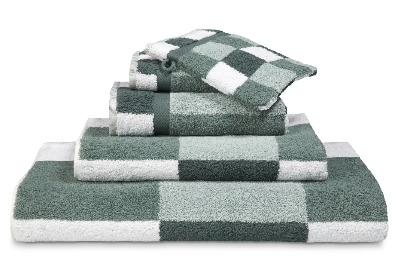 Fashion Bath & Living Vandyck Package deal 77: 6x guest towel BOSTON Earth Green