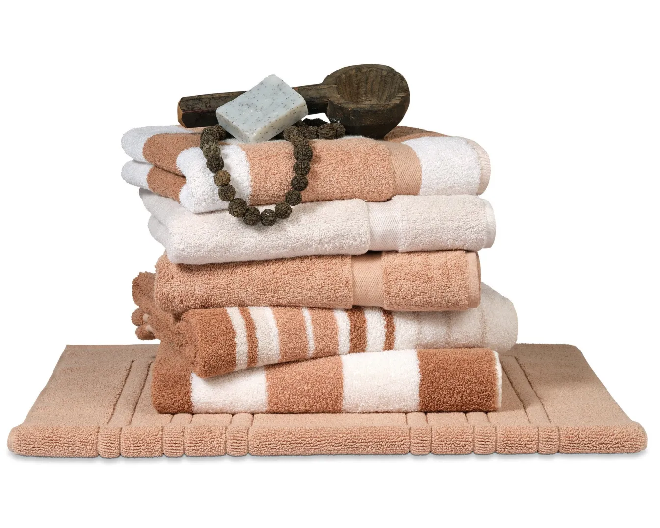 Cheap Bath & Living Vandyck Package deal 67: 4x guest towel BOSTON Praline