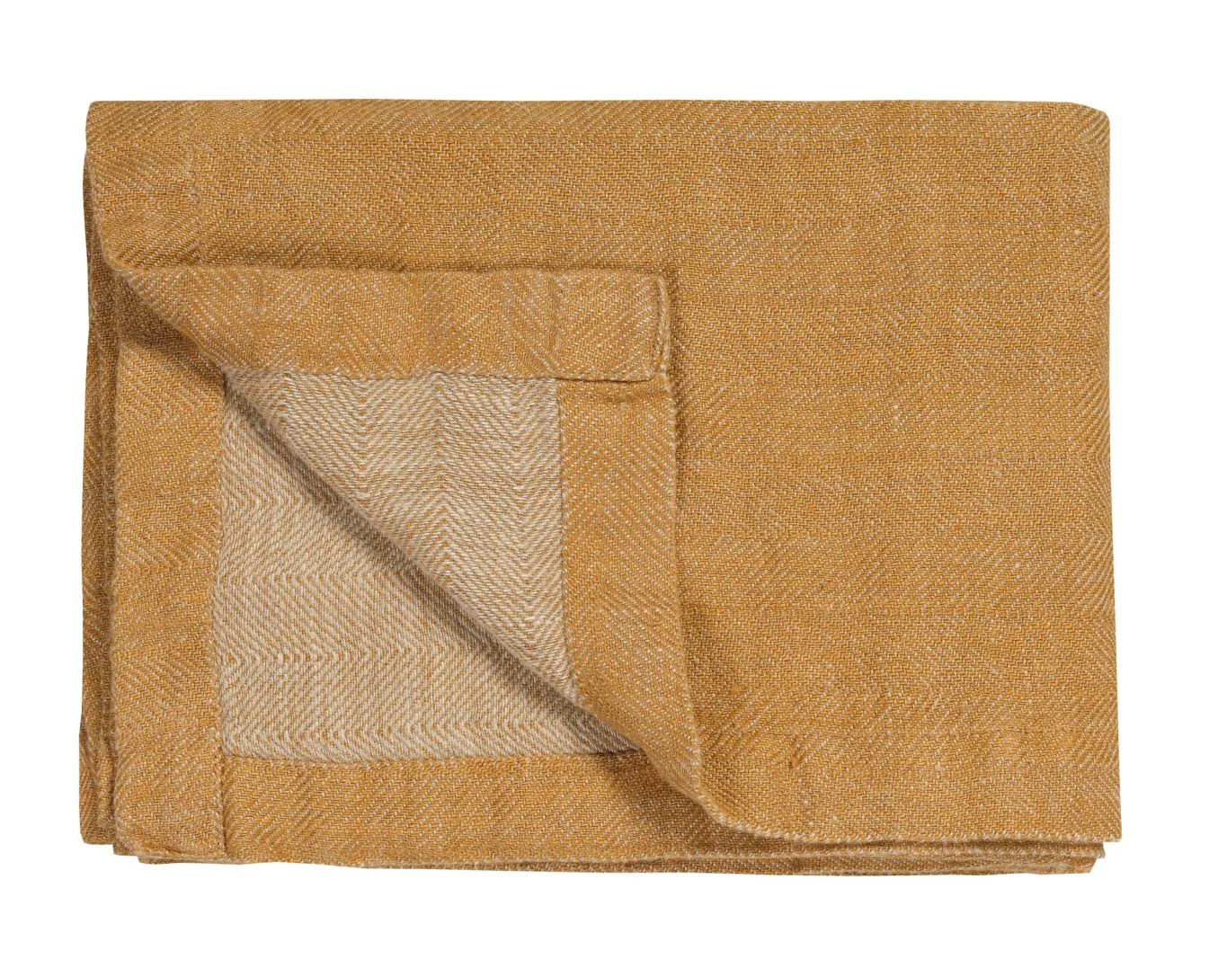 Hot Bath & Living Vandyck PURE 52 plaid / bedspread 160x250 cm Sandy Gold (linen) PRSA20252