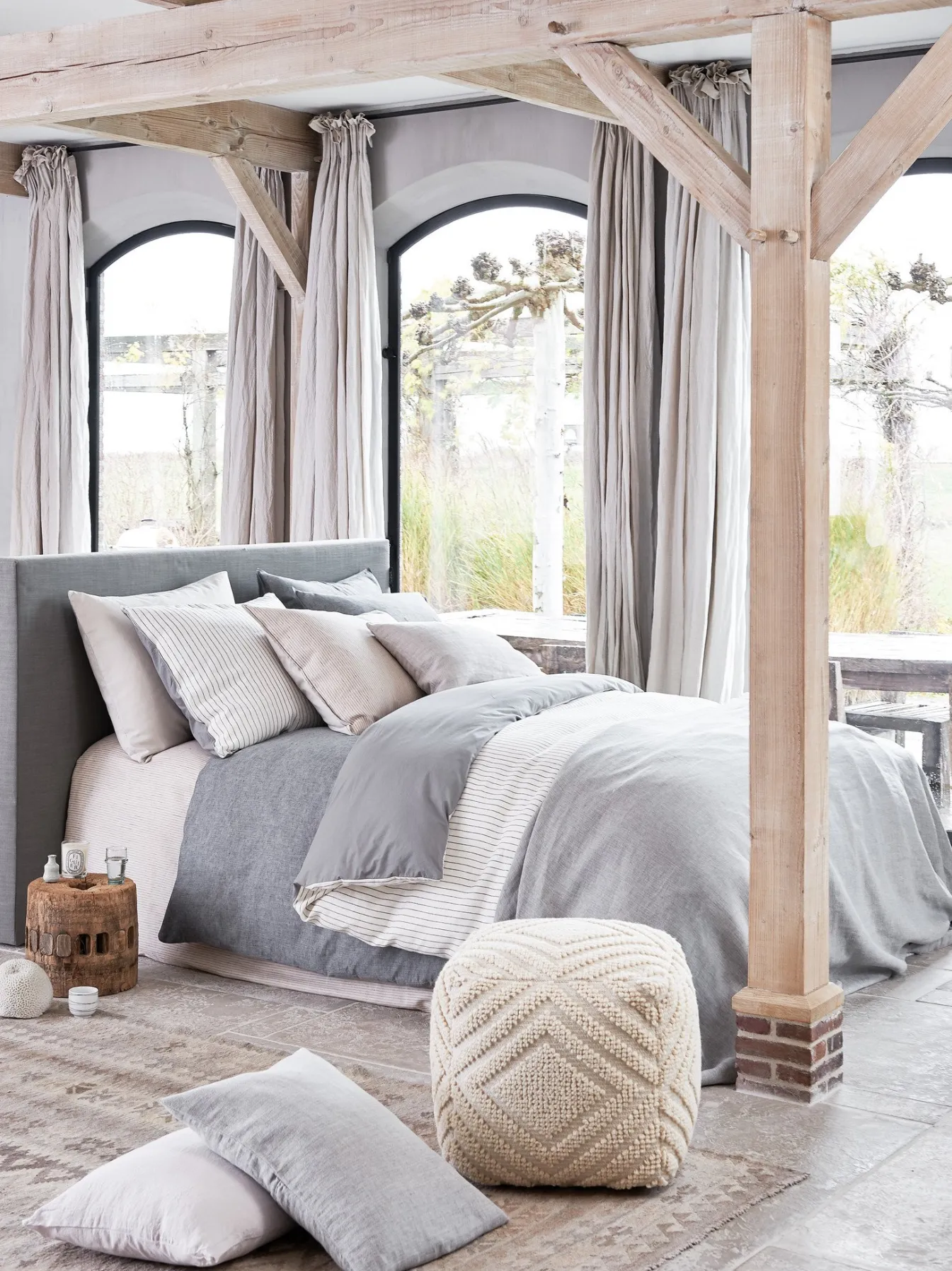 Best Bath & Living Vandyck PURE 27 Stone duvet cover 140x220 cm (linen / cotton) PRSA19127