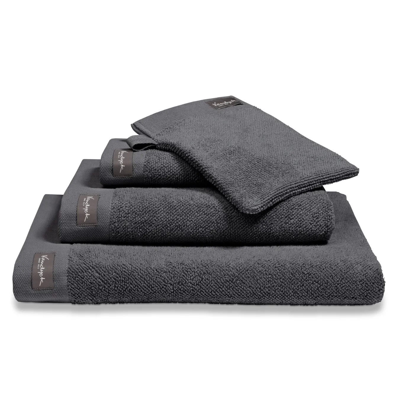 Sale Bath & Living Vandyck Towel 60x110 cm HOME collection Uni Off Black (BAKC13202) set/3 pieces OffBlack-198