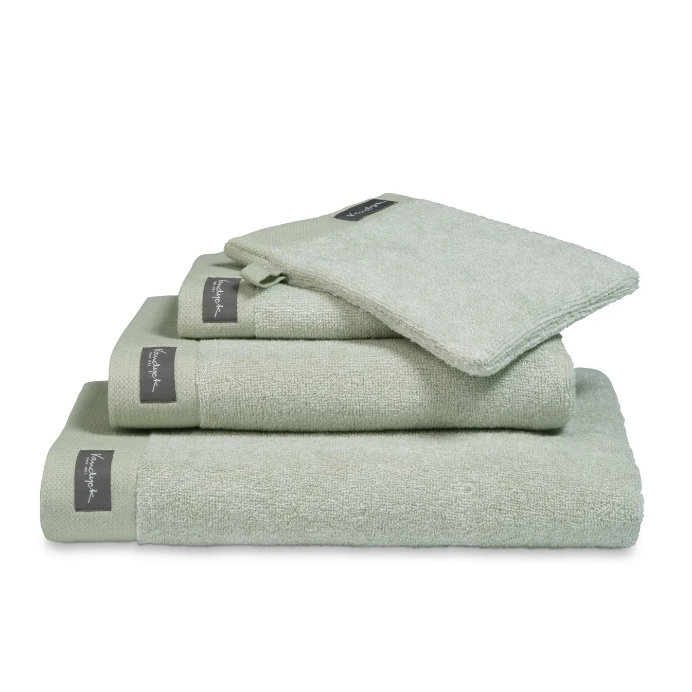 Clearance Bath & Living Vandyck Towel 60x110 cm HOME Mouliné Smoke Green (BAKC18201) set/3 pieces SmokeGreen-814