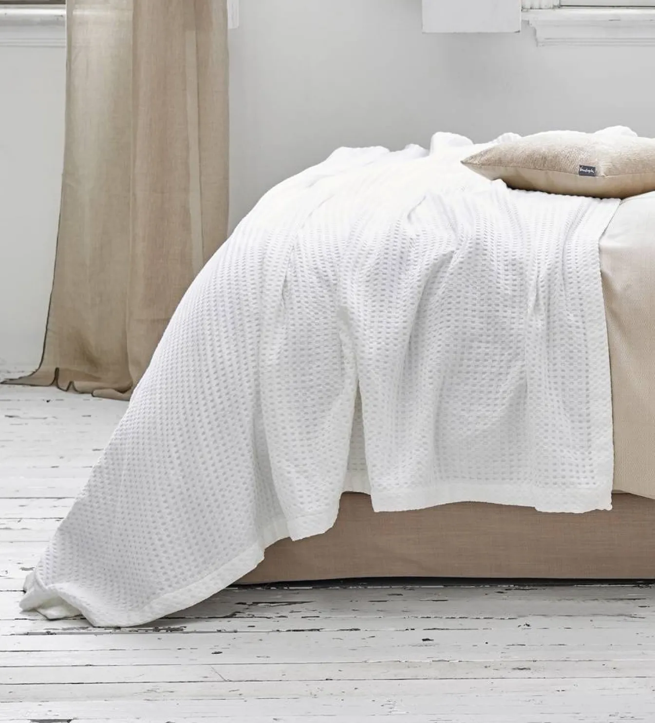Cheap Bath & Living Vandyck Waffle blanket Pique Home (BLMK16101) color white