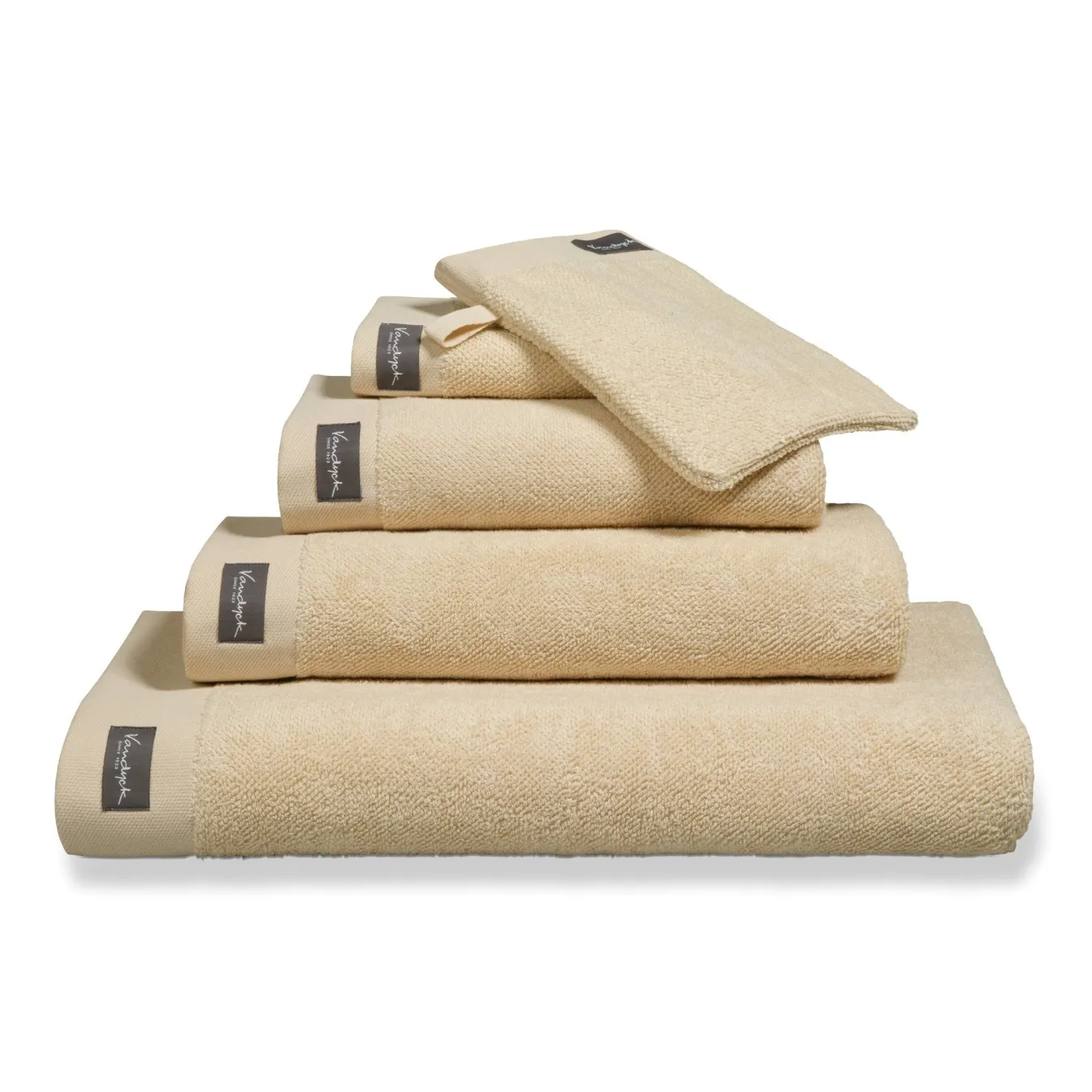 Clearance Bath & Living Vandyck Washcloth HOME collection Uni Bleached Sand (BAKC13202) set/6 pieces BleachedSand-207