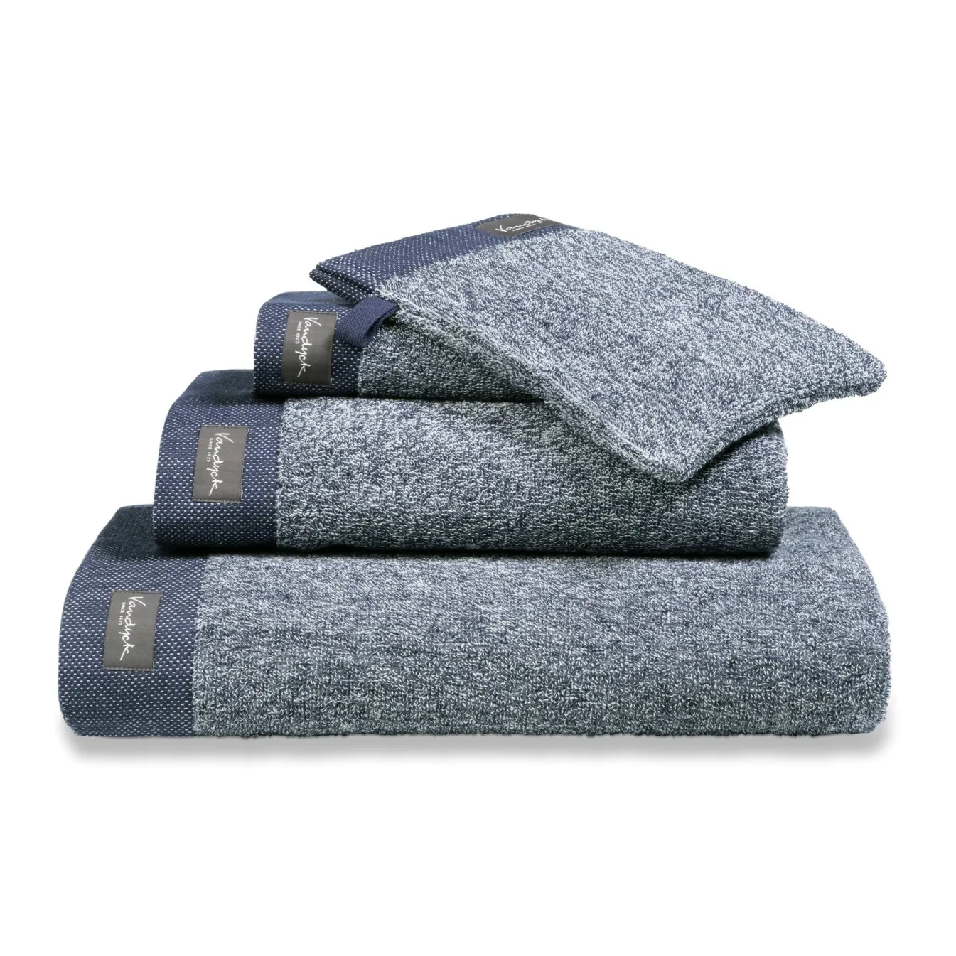 Cheap Bath & Living Vandyck Washcloth HOME Mouliné color Blue Ink (BAKC18201) set/6 pieces BlueInk-199