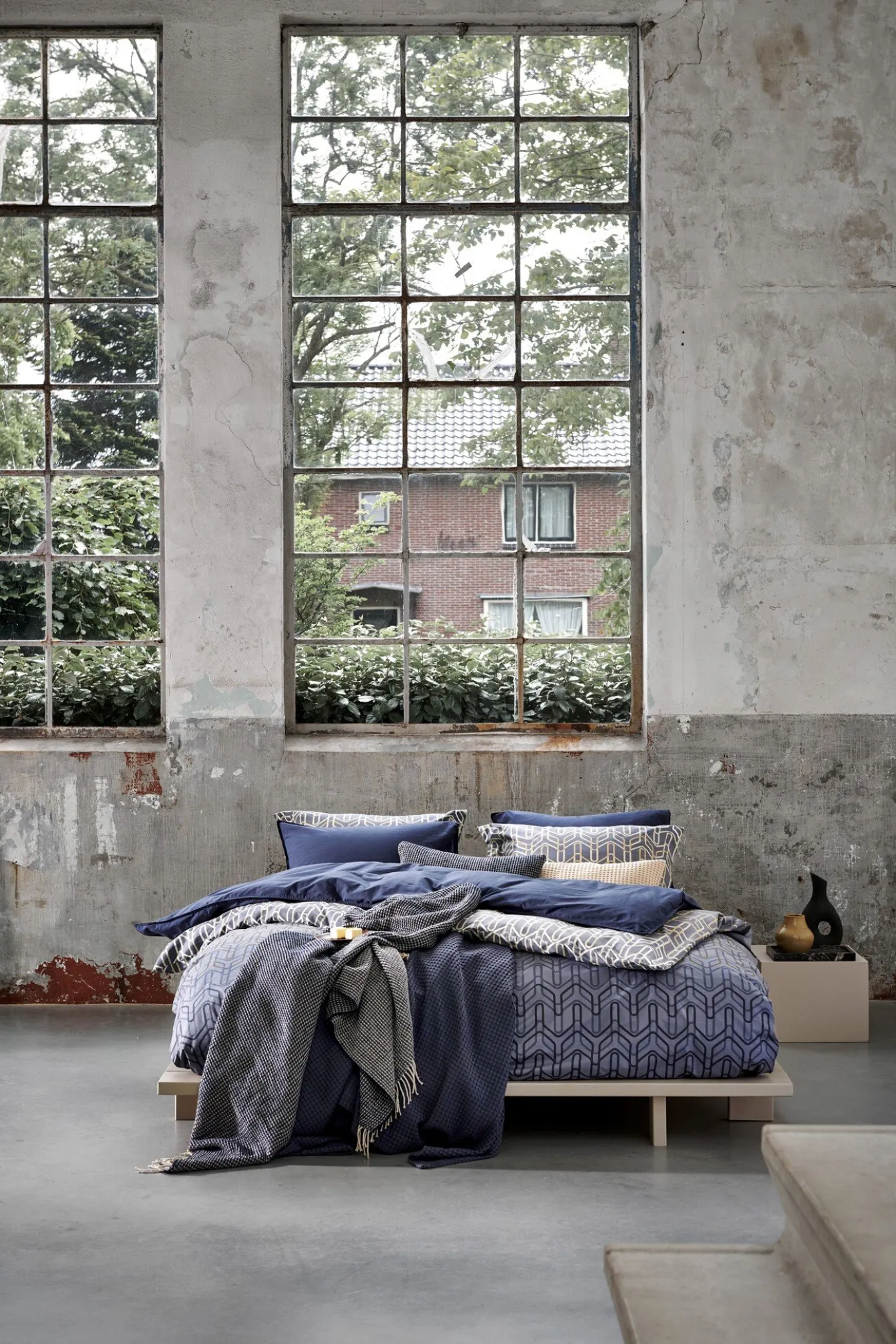 Best Sale Bath & Living Vandyck WASHED COTTON duvet cover 140x220 cm, Blue Ink (cotton)