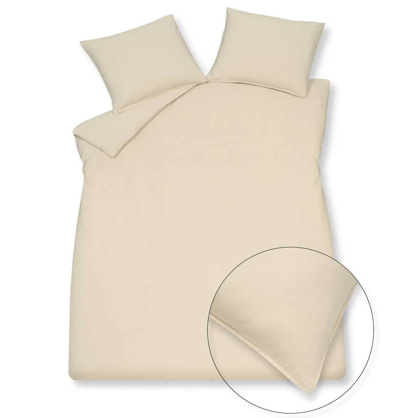 Outlet Bath & Living Vandyck WASHED COTTON duvet cover 240x220 cm Cream Tan (cotton) CLLA20201
