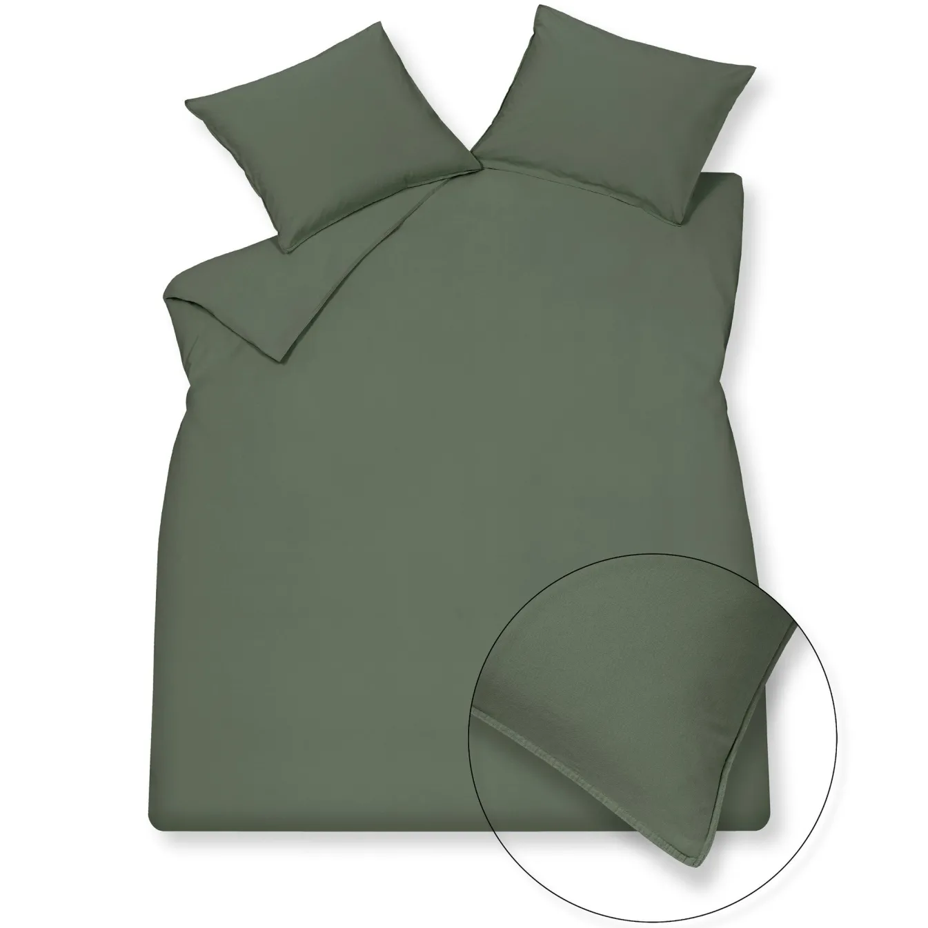 Hot Bath & Living Vandyck WASHED COTTON duvet cover 240x220 cm Earth Green (cotton)