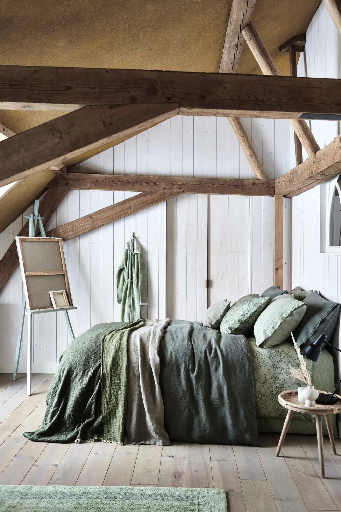 Best Sale Bath & Living Vandyck WASHED COTTON duvet cover 140x220 cm Earth Green (cotton)
