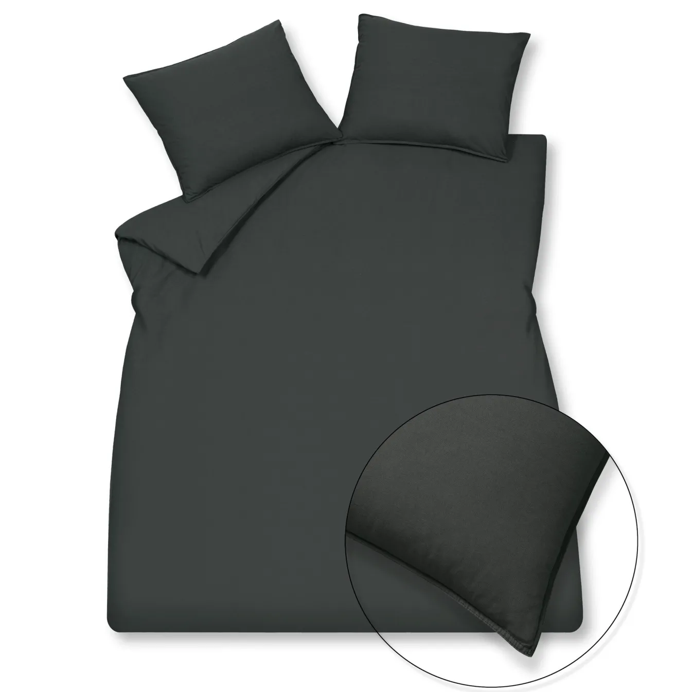 Best Bath & Living Vandyck WASHED COTTON duvet cover 240x220 cm, Off Black (cotton)