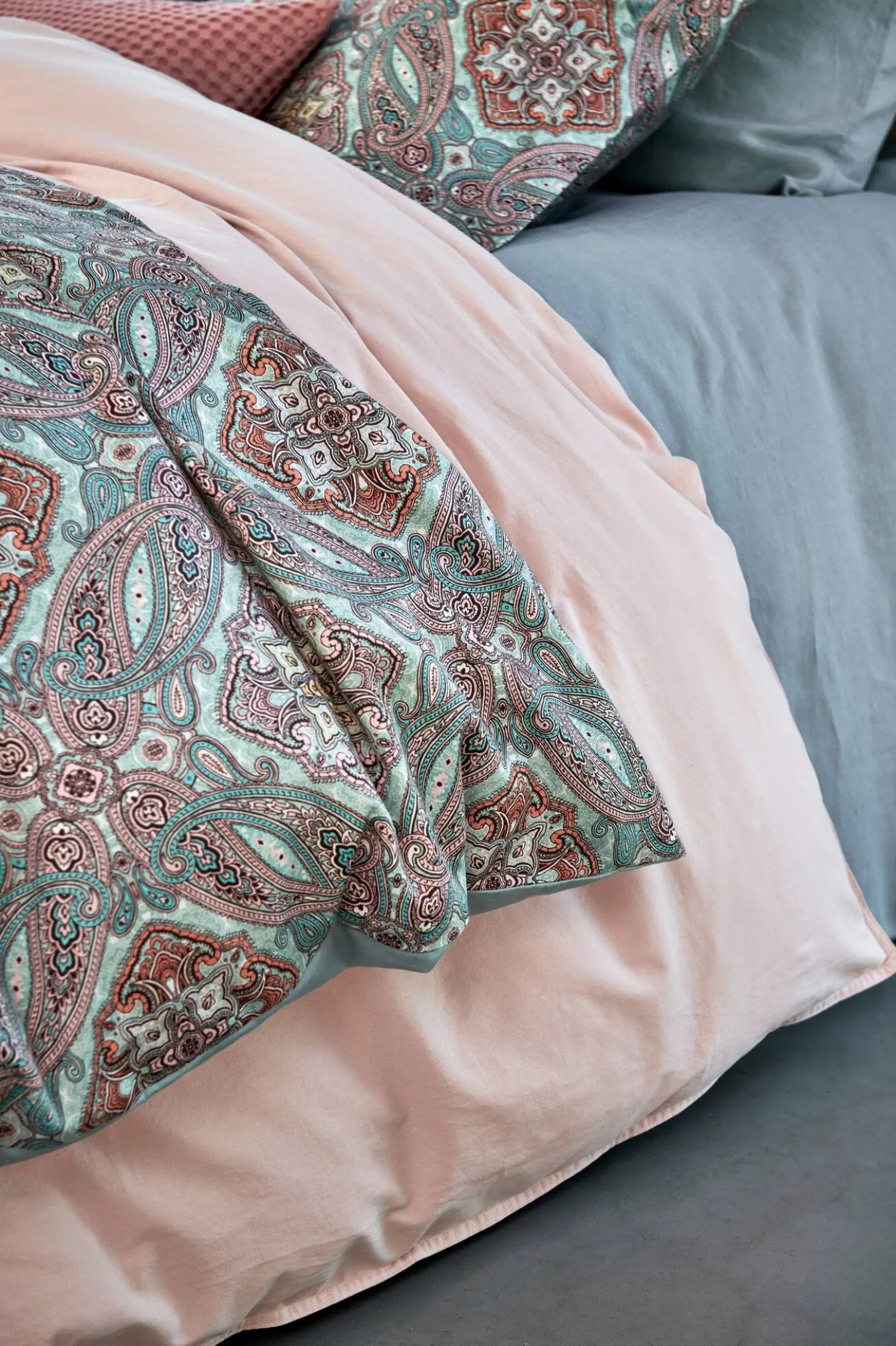 Sale Bath & Living Vandyck WASHED COTTON duvet cover 240x220 cm Pale Pink (cotton) CLLA20201
