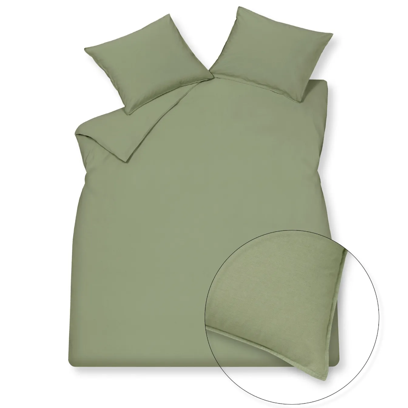 New Bath & Living Vandyck WASHED COTTON duvet cover 140x220 cm Smoke Green (cotton)