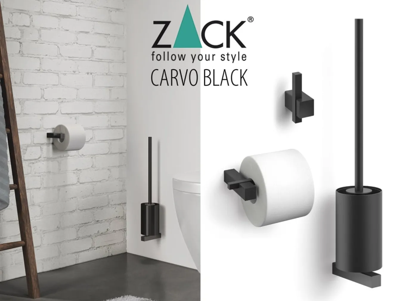 New Bath & Living Zack CARVO 3-piece basic package black