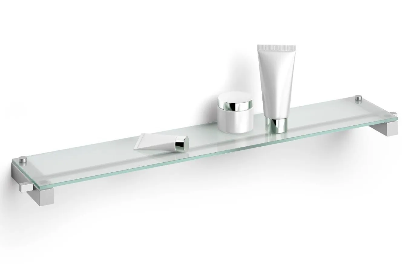 Clearance Bath & Living Zack CARVO shelf with glass plate 40486 (mat) matt