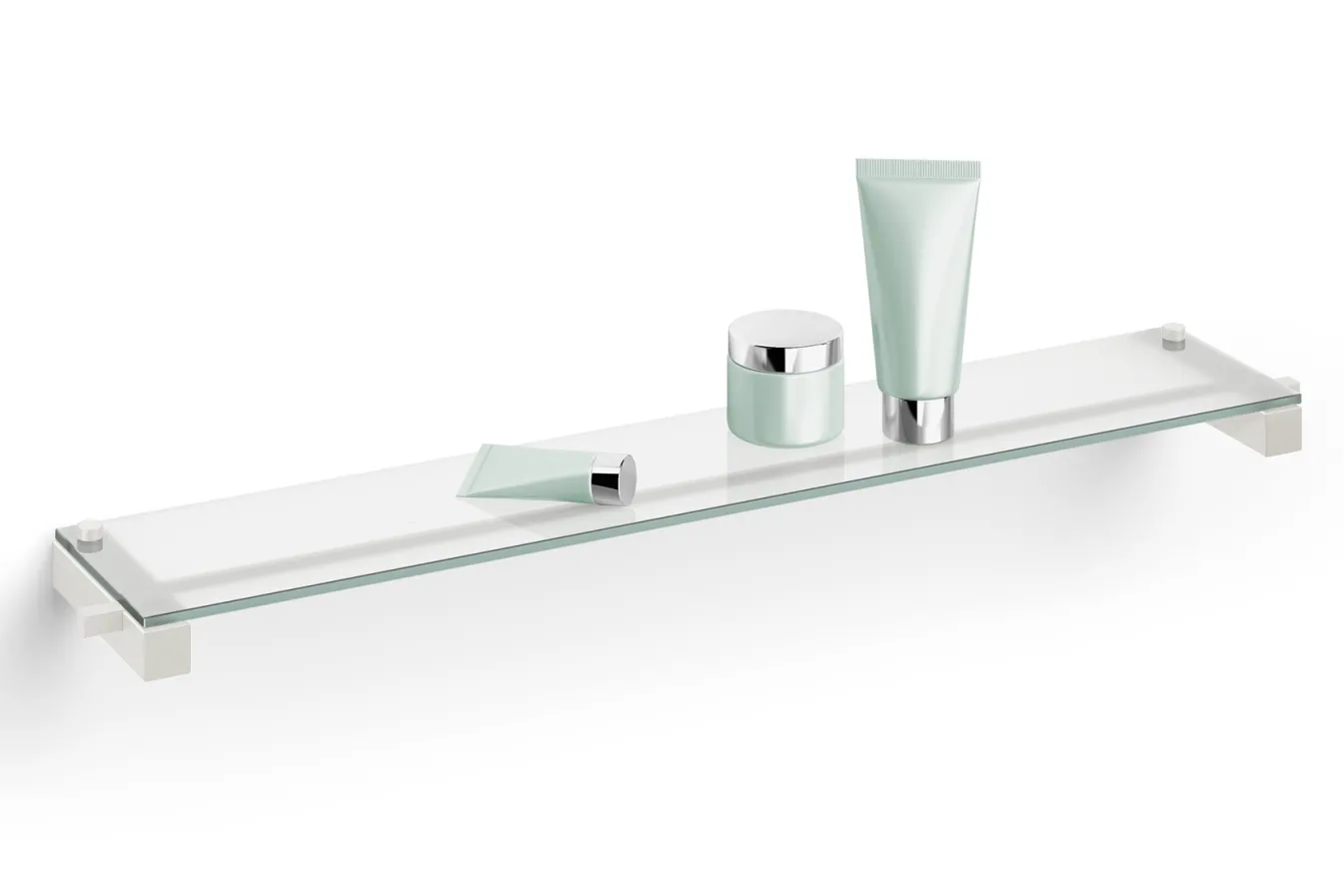 Discount Bath & Living Zack CARVO shelf with glass plate 40816 white