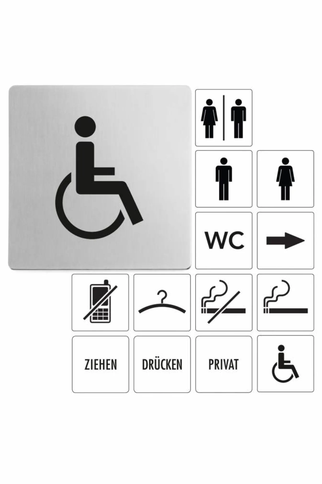 Store Bath & Living Zack INDICI wheelchair user icon 50725 (mat) matt,black